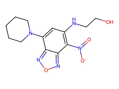 2-[(4-Nitro-7-piperidin-1-yl-2,1,3-benzoxadiazol-5-yl)amino]ethanol structure