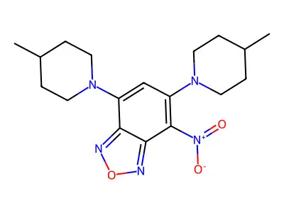 4-Nitro-5,7-bis(4-methyl-1-piperidinyl)-2,1,3-benzoxadiazole structure