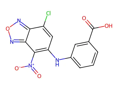 3-[(7-Chloro-4-nitro-2,1,3-benzoxadiazol-5-yl)amino]benzoic acid structure