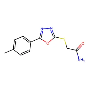 2-((5-(p-Tolyl)-1,3,4-oxadiazol-2-yl)thio)acetamide structure