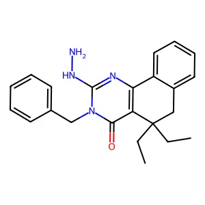 3-benzyl-5,5-diethyl-2-hydrazinyl-6H-benzo[h]quinazolin-4-one structure