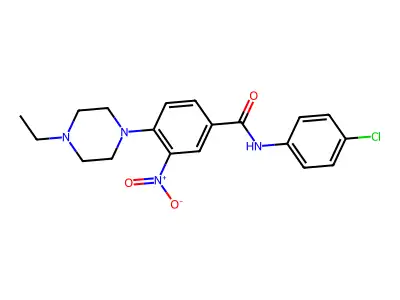 N-(4-chlorophenyl)-4-(4-ethylpiperazin-1-yl)-3-nitrobenzamide structure
