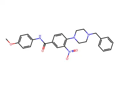 4-(4-benzylpiperazin-1-yl)-N-(4-methoxyphenyl)-3-nitrobenzamide structure