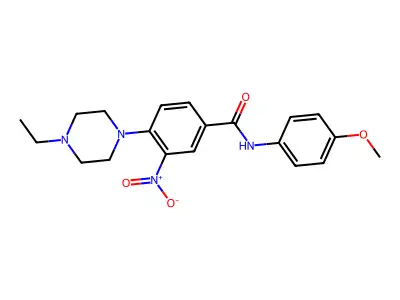 4-(4-ethylpiperazin-1-yl)-N-(4-methoxyphenyl)-3-nitrobenzamide structure