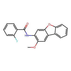 2-Fluoro-N-(2-methoxydibenzo[b,d]furan-3-yl)benzamide structure