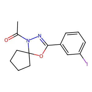 1-[3-(3-Iodo-phenyl)-4-oxa-1,2-diaza-spiro[4.4]non-2-en-1-yl]-ethanone structure