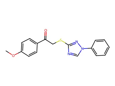 1-(4-Methoxyphenyl)-2-[(1-phenyl-1,2,4-triazol-3-yl)sulfanyl]ethanone structure