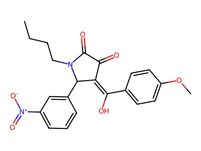 1-butyl-3-hydroxy-4-(4-methoxybenzoyl)-5-(3-nitrophenyl)-1H-pyrrol-2(5H)-one structure