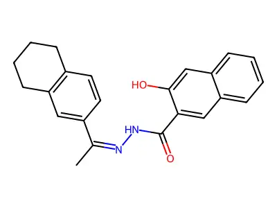 3-hydroxy-N-[1-(5,6,7,8-tetrahydronaphthalen-2-yl)ethylideneamino]naphthalene-2-carboxamide structure