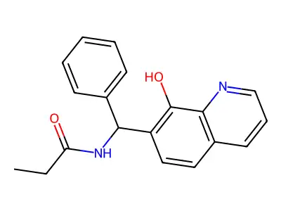 N-[(8-hydroxy-7-quinolinyl)(phenyl)methyl]propanamide structure
