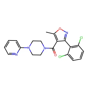 3-(2,6-Dichlorophenyl)-5-methylisoxazol-4-YL 4-(2-pyridyl)piperazinyl ketone structure
