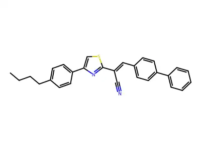 3-[1,1'-Biphenyl]-4-yl-2-[4-(4-butylphenyl)-1,3-thiazol-2-yl]acrylonitrile structure