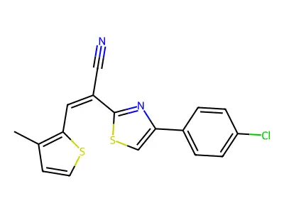 2-[4-(4-Chlorophenyl)-1,3-thiazol-2-yl]-3-(3-methyl-2-thienyl)acrylonitrile structure