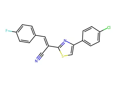 2-[4-(4-Chlorophenyl)-1,3-thiazol-2-yl]-3-(4-fluorophenyl)acrylonitrile structure