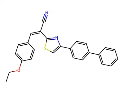 (Z)-3-(4-ethoxyphenyl)-2-[4-(4-phenylphenyl)-1,3-thiazol-2-yl]prop-2-enenitrile structure