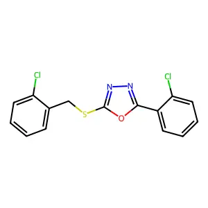 2-((2-Chlorobenzyl)thio)-5-(2-chlorophenyl)-1,3,4-oxadiazole structure