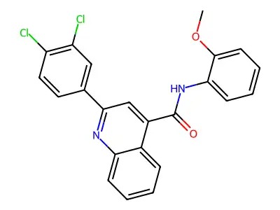 2-(3,4-dichlorophenyl)-N-(2-methoxyphenyl)quinoline-4-carboxamide structure