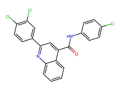 N-(4-chlorophenyl)-2-(3,4-dichlorophenyl)quinoline-4-carboxamide structure
