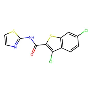 3,6-dichloro-N-(1,3-thiazol-2-yl)-1-benzothiophene-2-carboxamide structure