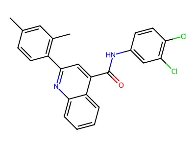 N-(3,4-dichlorophenyl)-2-(2,4-dimethylphenyl)quinoline-4-carboxamide structure