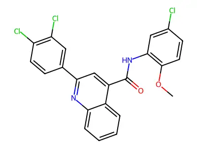 N-(5-chloro-2-methoxyphenyl)-2-(3,4-dichlorophenyl)quinoline-4-carboxamide structure