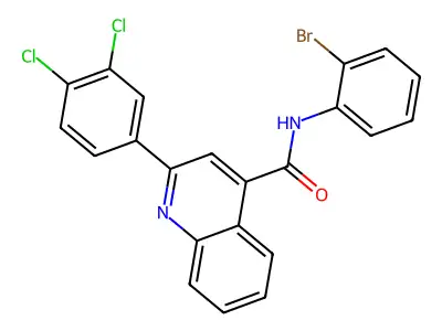 N-(2-bromophenyl)-2-(3,4-dichlorophenyl)quinoline-4-carboxamide structure