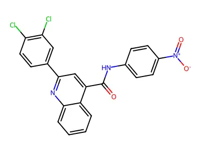 2-(3,4-dichlorophenyl)-N-(4-nitrophenyl)quinoline-4-carboxamide structure