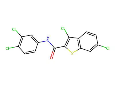 3,6-dichloro-N-(3,4-dichlorophenyl)-1-benzothiophene-2-carboxamide structure