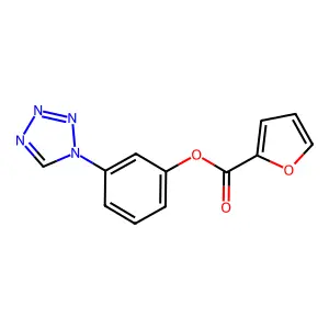 Furan-2-carboxylic acid 3-tetrazol-1-yl-phenyl ester structure