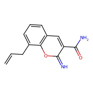 8-烯丙基-2-亚氨基-2H-色烯-3-甲酰胺 structure