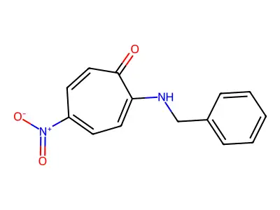 2-(Benzylamino)-5-nitrocyclohepta-2,4,6-trien-1-one structure