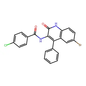 N-(6-bromo-2-oxo-4-phenyl-1,2-dihydroquinolin-3-yl)-4-chlorobenzamide structure