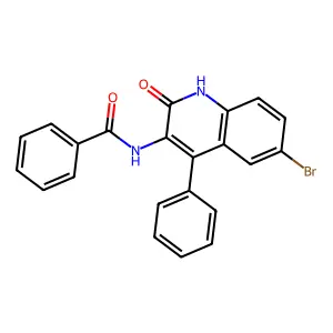 N-(6-bromo-2-oxo-4-phenyl-1,2-dihydroquinolin-3-yl)benzamide structure
