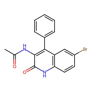 N-(6-bromo-2-oxo-4-phenyl-1,2-dihydroquinolin-3-yl)acetamide structure
