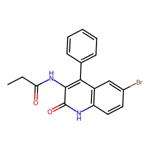 N-(6-bromo-2-oxo-4-phenyl-1H-quinolin-3-yl)propanamide structure