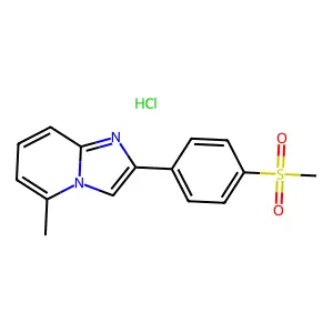 Imidazo(1,2-a)pyridine, 5-methyl-2-(p-methylsulfonylphenyl)-, hydrochloride structure