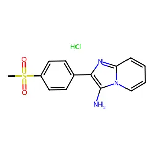 Imidazo(1,2-a)pyridine, 3-amino-2-(p-methylsulfonylphenyl)-, hydrochloride structure