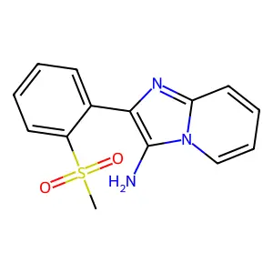 Imidazo(1,2-a)pyridine, 3-amino-2-(o-methylsulfonylphenyl)- structure