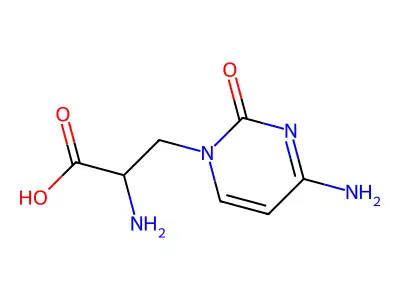 2-Amino-3-(4-amino-2-oxo-1,2-dihydropyrimidin-1-yl)propanoic acid structure