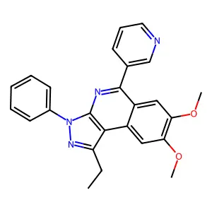1-Ethyl-3-phenyl-5-(3-pyridinyl)-7,8-dimethoxy-3H-pyrazolo[3,4-c]isoquinoline structure