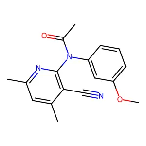 N-(3-cyano-4,6-dimethylpyridin-2-yl)-N-(3-methoxyphenyl)acetamide structure