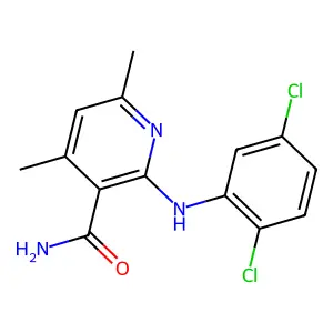 2-[(2,5-Dichlorophenyl)amino]-4,6-dimethylpyridine-3-carboxamide structure