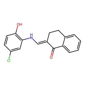 2-{[(5-chloro-2-hydroxyphenyl)amino]methylidene}-1,2,3,4-tetrahydronaphthalen-1-one structure