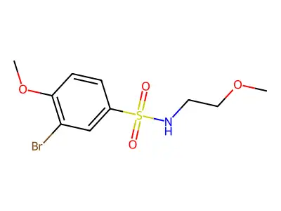 3-bromo-4-methoxy-N-(2-methoxyethyl)benzenesulfonamide structure