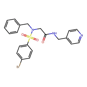 2-[benzyl-(4-bromophenyl)sulfonylamino]-N-(pyridin-4-ylmethyl)acetamide structure