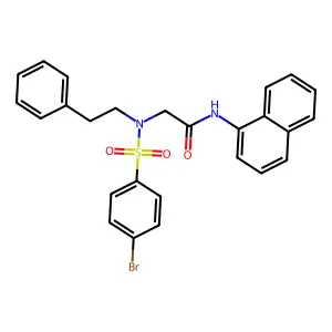 2-[(4-Bromo-benzenesulfonyl)-phenethyl-amino]-N-naphthalen-1-yl-acetamide structure