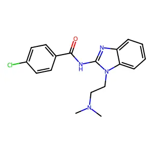 4-chloro-N-{1-[2-(dimethylamino)ethyl]-1H-benzimidazol-2-yl}benzamide structure