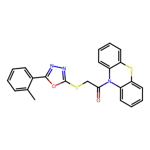 1-(10H-Phenothiazin-10-yl)-2-((5-(o-tolyl)-1,3,4-oxadiazol-2-yl)thio)ethanone structure
