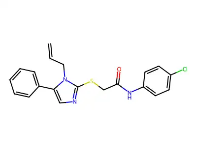2-((1-allyl-5-phenyl-1H-imidazol-2-yl)thio)-N-(4-chlorophenyl)acetamide structure