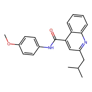 N-(4-methoxyphenyl)-2-(2-methylpropyl)-4-quinolinecarboxamide structure